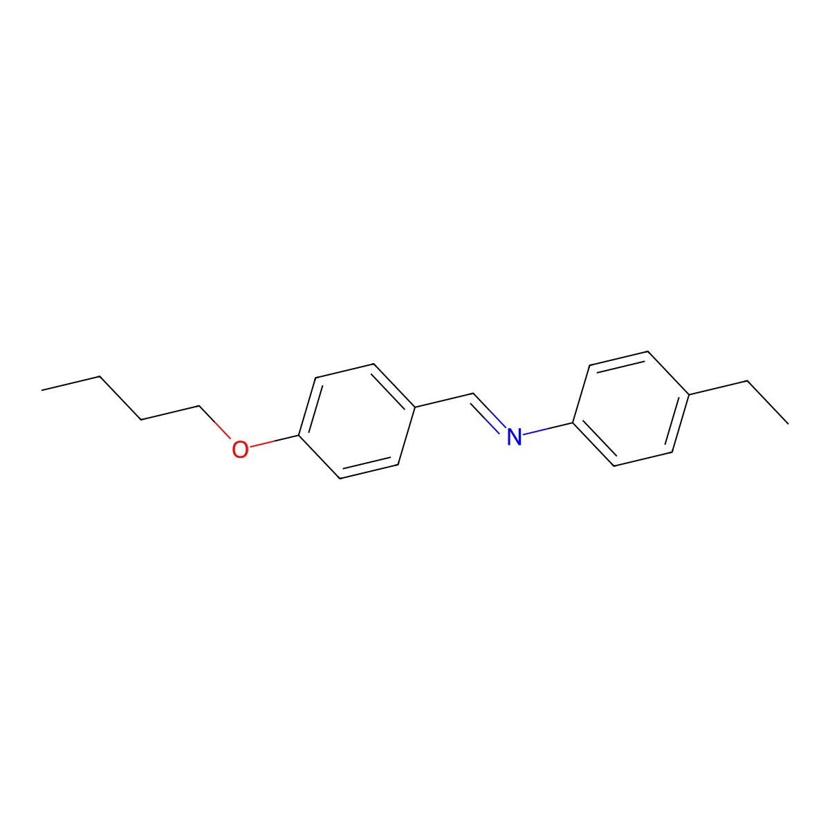4-Butyloxybenzal-4-ethylaniline molecular structure, CAS 29743-15-5