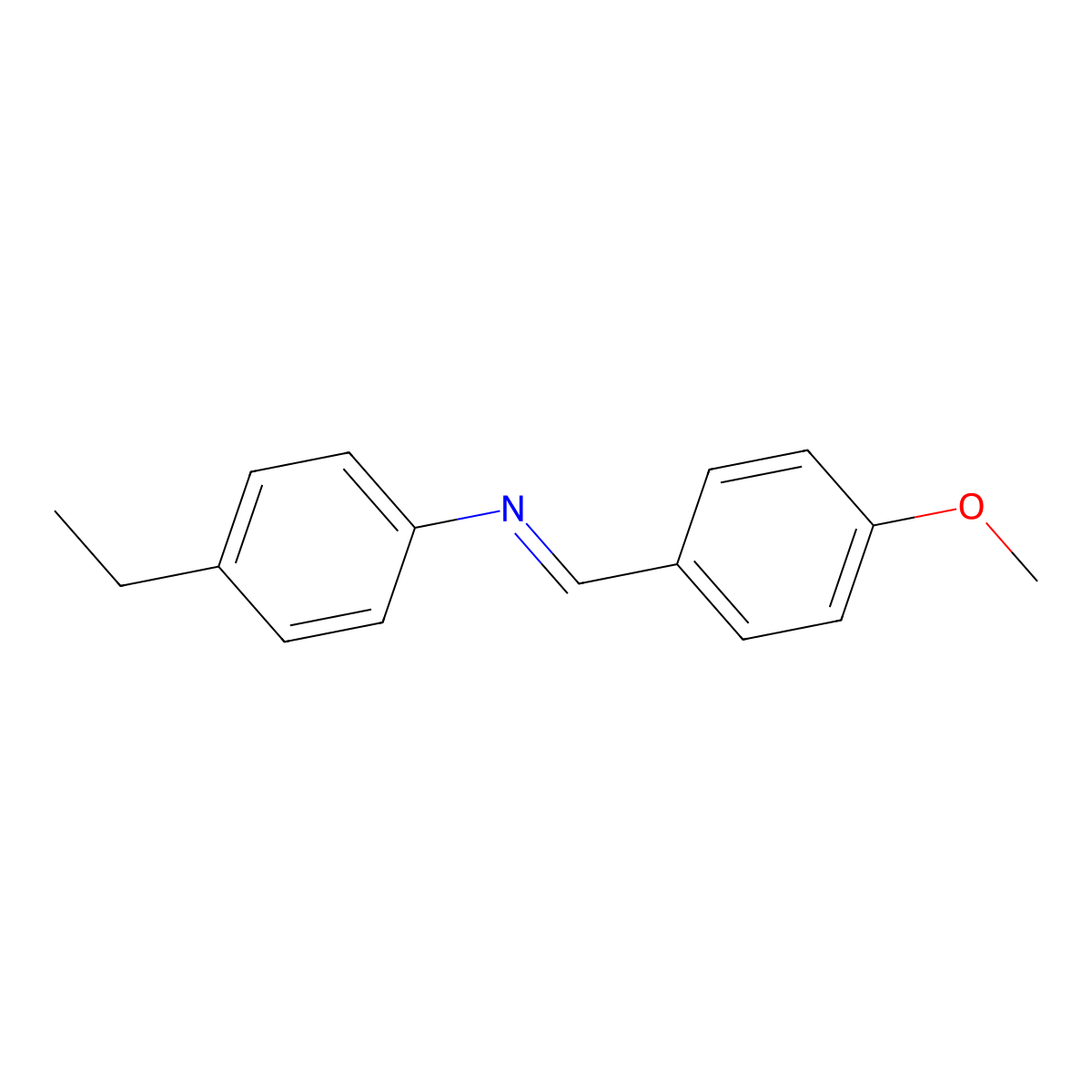 p-Methoxybenzylidene p-ethylaniline molecular structure, CAS 29743-18-8