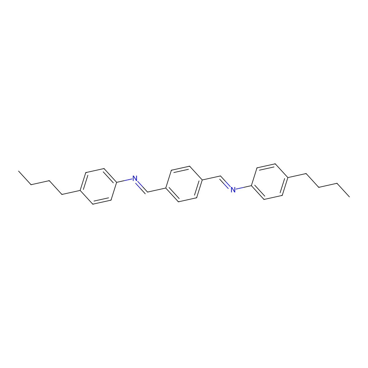 N,N'-Terephthalylidenebis(4-butylaniline) molecular structure, CAS 29743-21-3