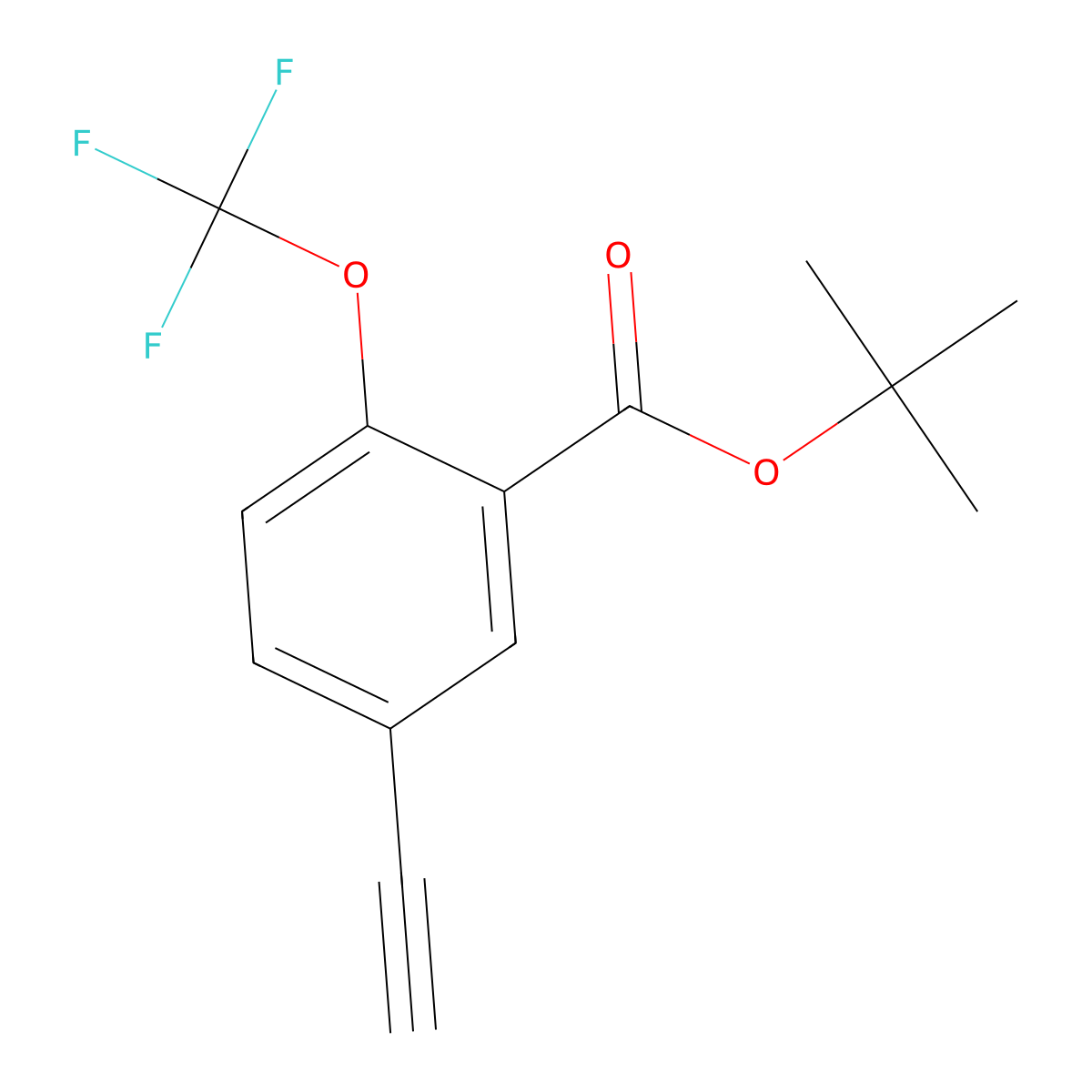 tert-Butyl 5-ethynyl-2-(trifluoromethoxy)benzoate molecular structure, CAS 2974350-05-3