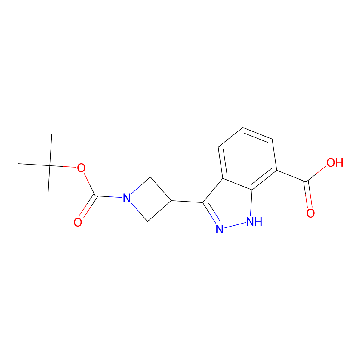 3-{1-[(tert-butoxy)carbonyl]azetidin-3-yl}-1H-indazole-7-carboxylic acid molecular structure, CAS 2974353-48-3