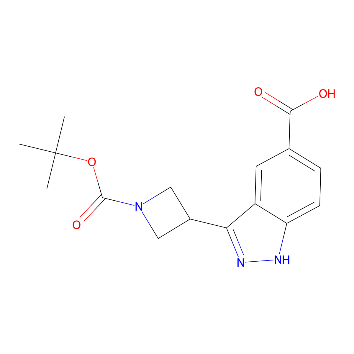 3-{1-[(tert-butoxy)carbonyl]azetidin-3-yl}-1H-indazole-5-carboxylic acid molecular structure, CAS 2974353-57-4