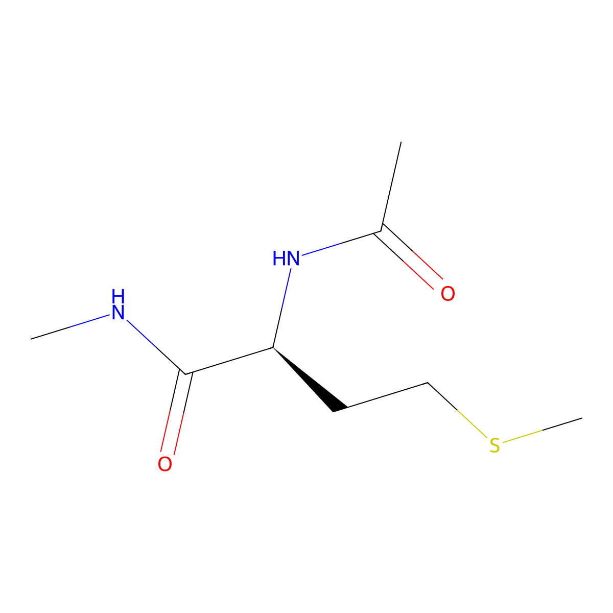 N~2~-Acetyl-N-methyl-L-methioninamide molecular structure, CAS 29744-03-4