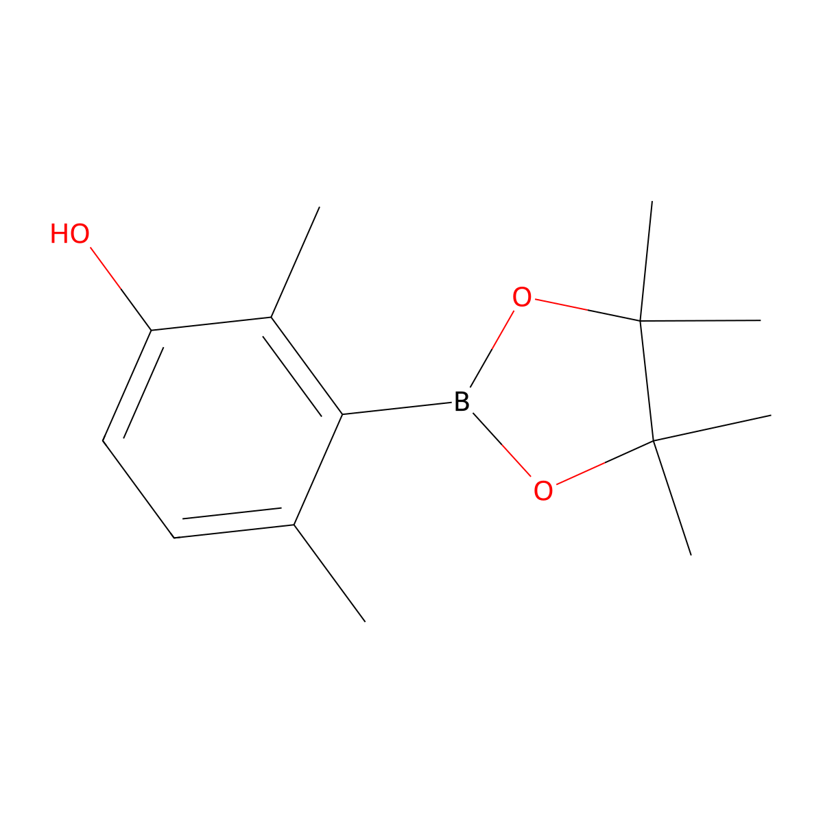 2,4-Dimethyl-3-(4,4,5,5-tetramethyl-1,3,2-dioxaborolan-2-yl)phenol molecular structure, CAS 2974417-82-6