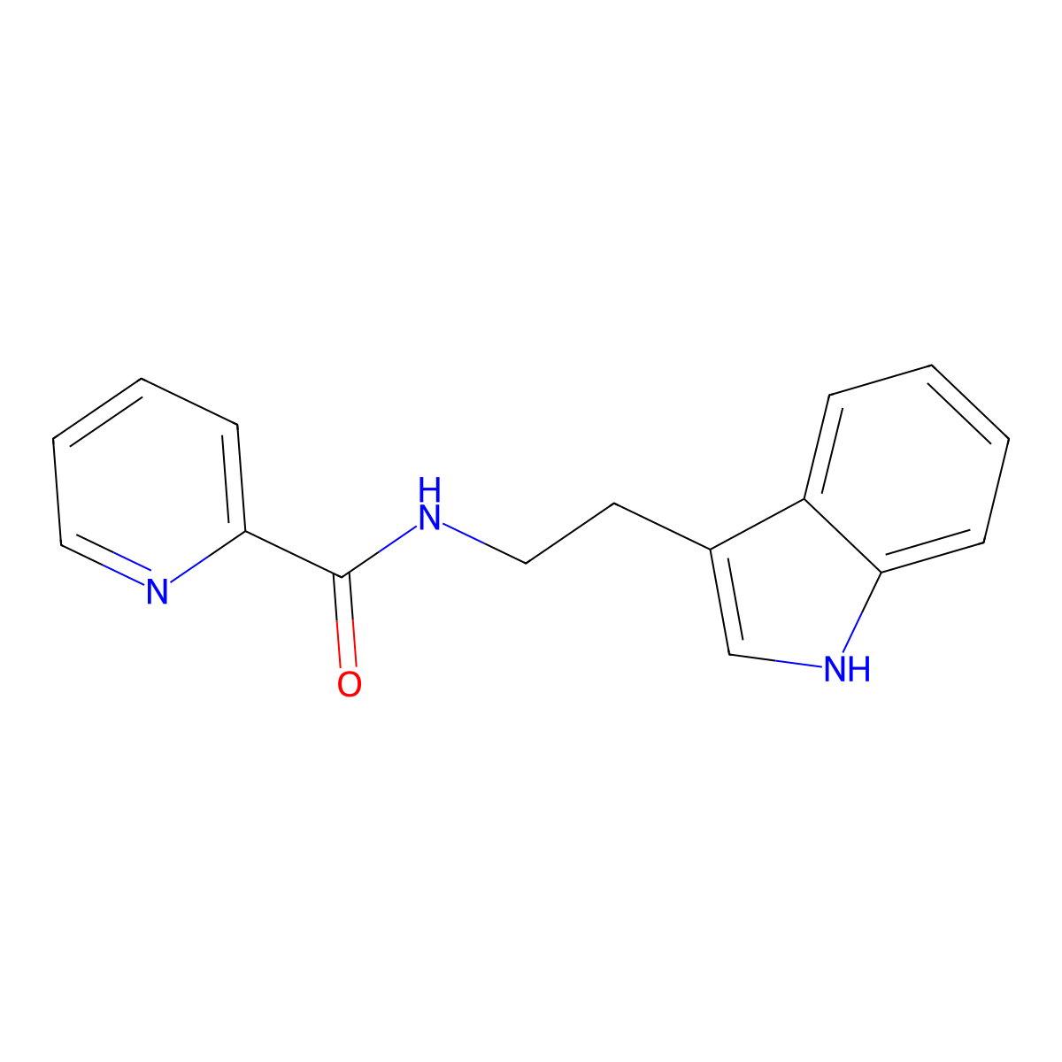 Picolinamide, N-(2-indol-3-ylethyl)- molecular structure, CAS 29745-09-3