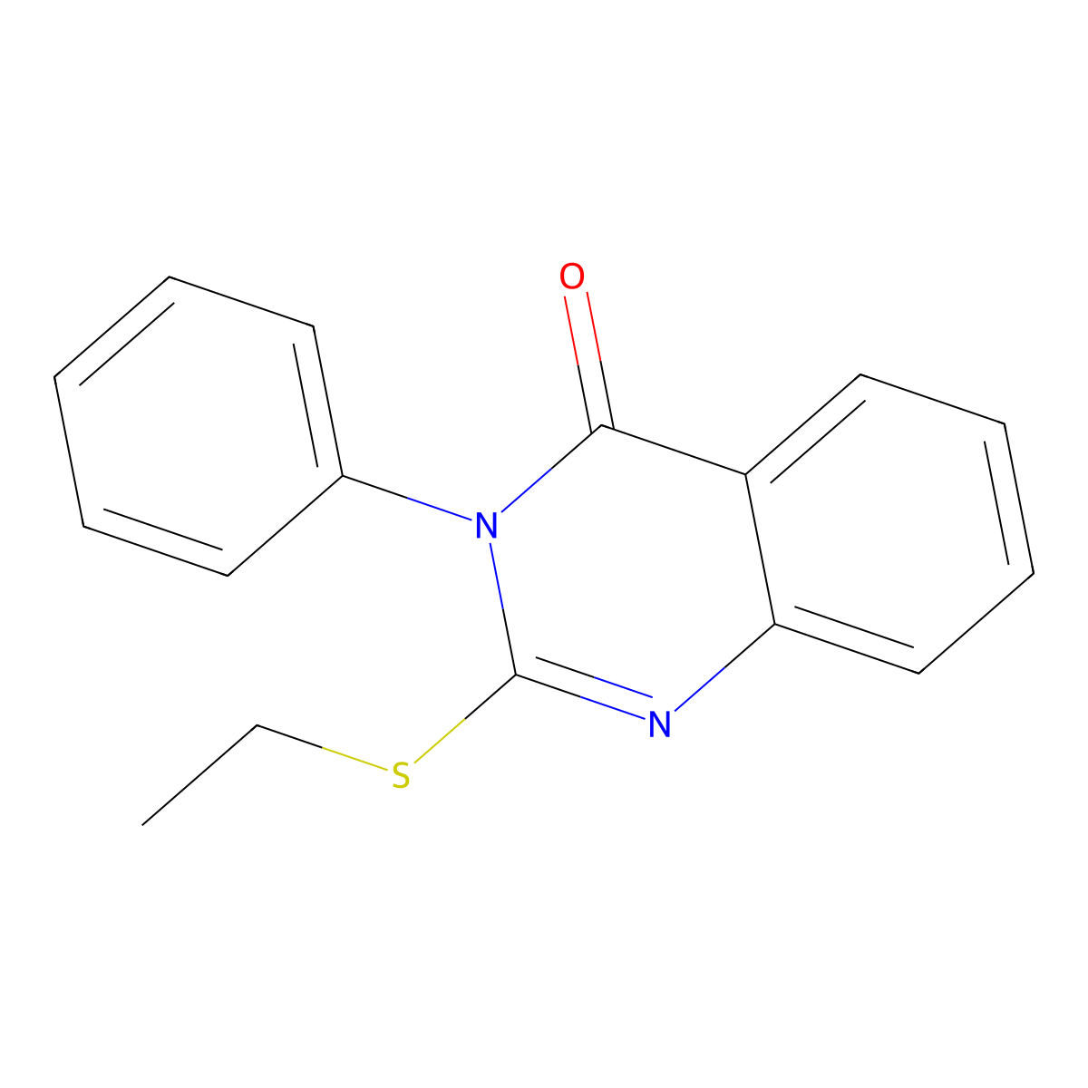 4(3H)-Quinazolinone, 2-(ethylthio)-3-phenyl- molecular structure, CAS 29745-27-5
