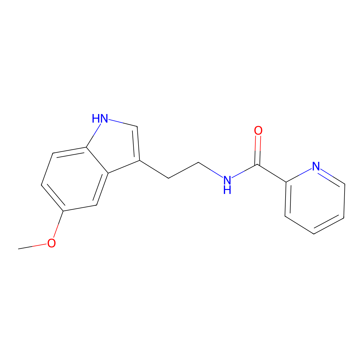 Picolinamide, N-(2-(5-methoxyindol-3-yl)ethyl)- molecular structure, CAS 29745-41-3