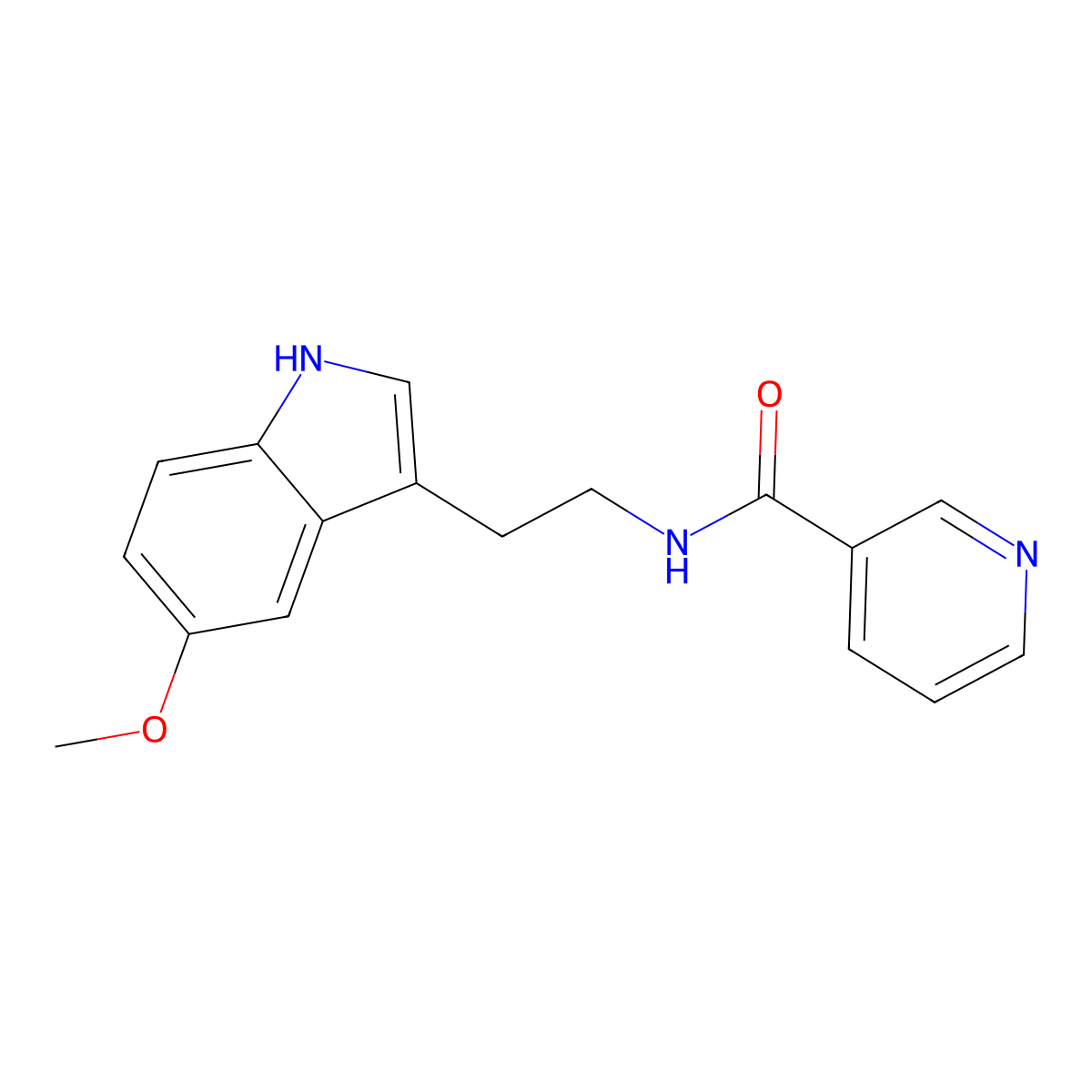 Nicotinamide, N-(2-(5-methoxyindol-3-yl)ethyl)- molecular structure, CAS 29745-42-4