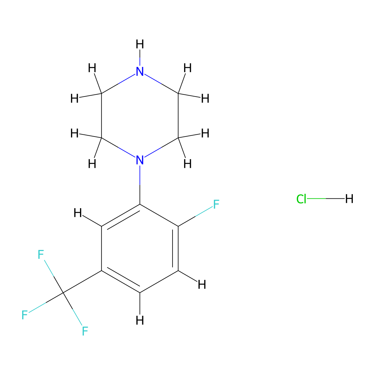 1-(2-Fluoro-5-(trifluoromethyl)phenyl)piperazine hydrochloride molecular structure, CAS 2974610-80-3