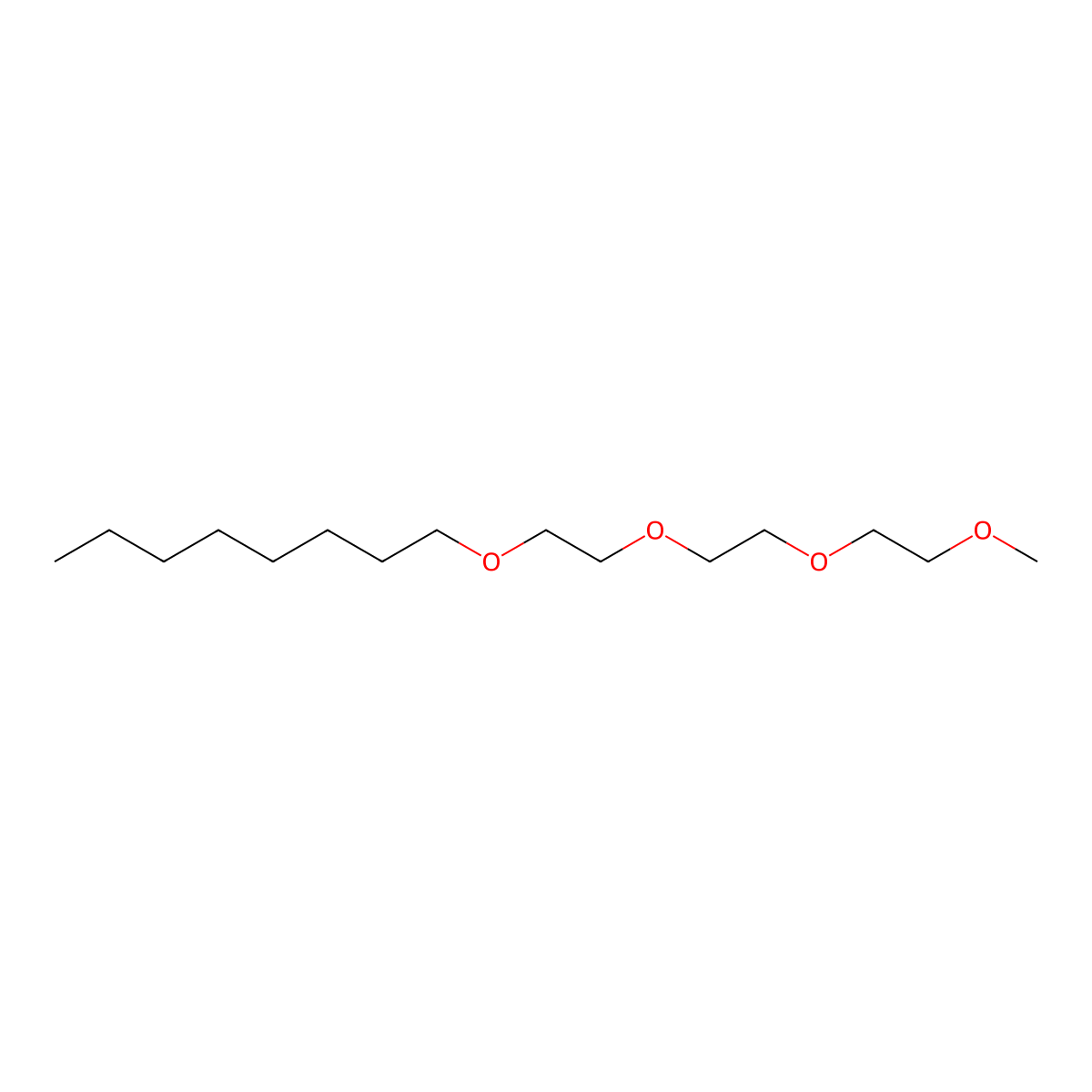 Triethylene glycol, methyl-octyl ether molecular structure, CAS 29748-98-9