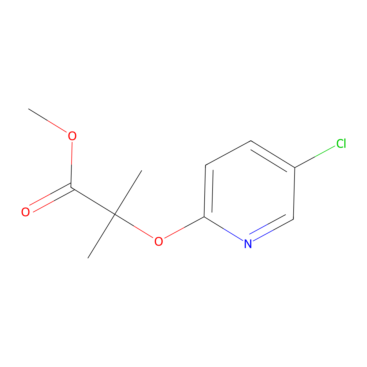Propanoic acid, 2-[(5-chloro-2-pyridinyl)oxy]-2-methyl-, methyl ester molecular structure, CAS 2974861-19-1