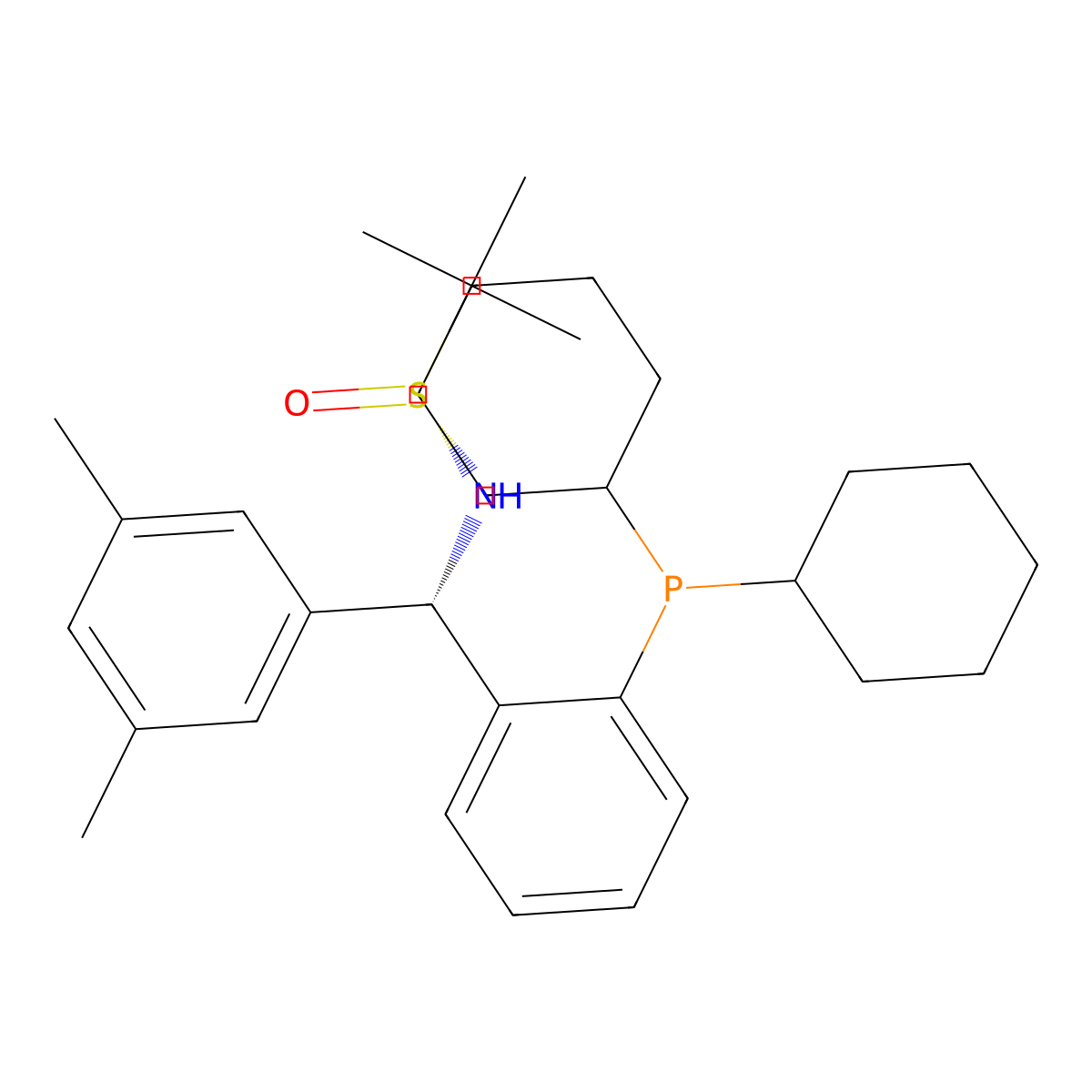 [S(R)]-N-[(S)-(3,5-Dimethylphenyl)[2-(dicyclohexylphosphino)phenyl]methyl]-2-methyl-2-propanesulfinamide molecular structure, CAS 2974877-22-8
