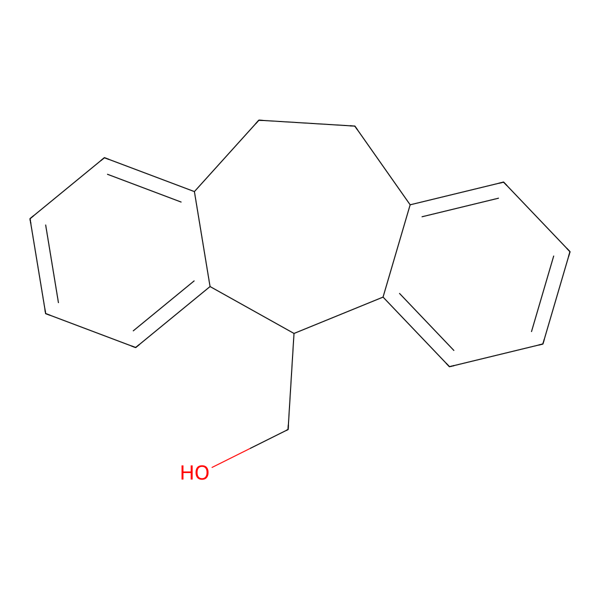 10,11-Dihydro-5H-dibenzo[A,D]cycloheptene-5-methanol molecular structure, CAS 2975-80-6