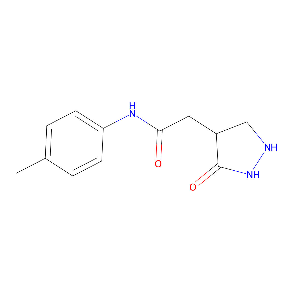 N-(4-methylphenyl)-2-(3-oxopyrazolidin-4-yl)acetamide molecular structure, CAS 2975250-79-2