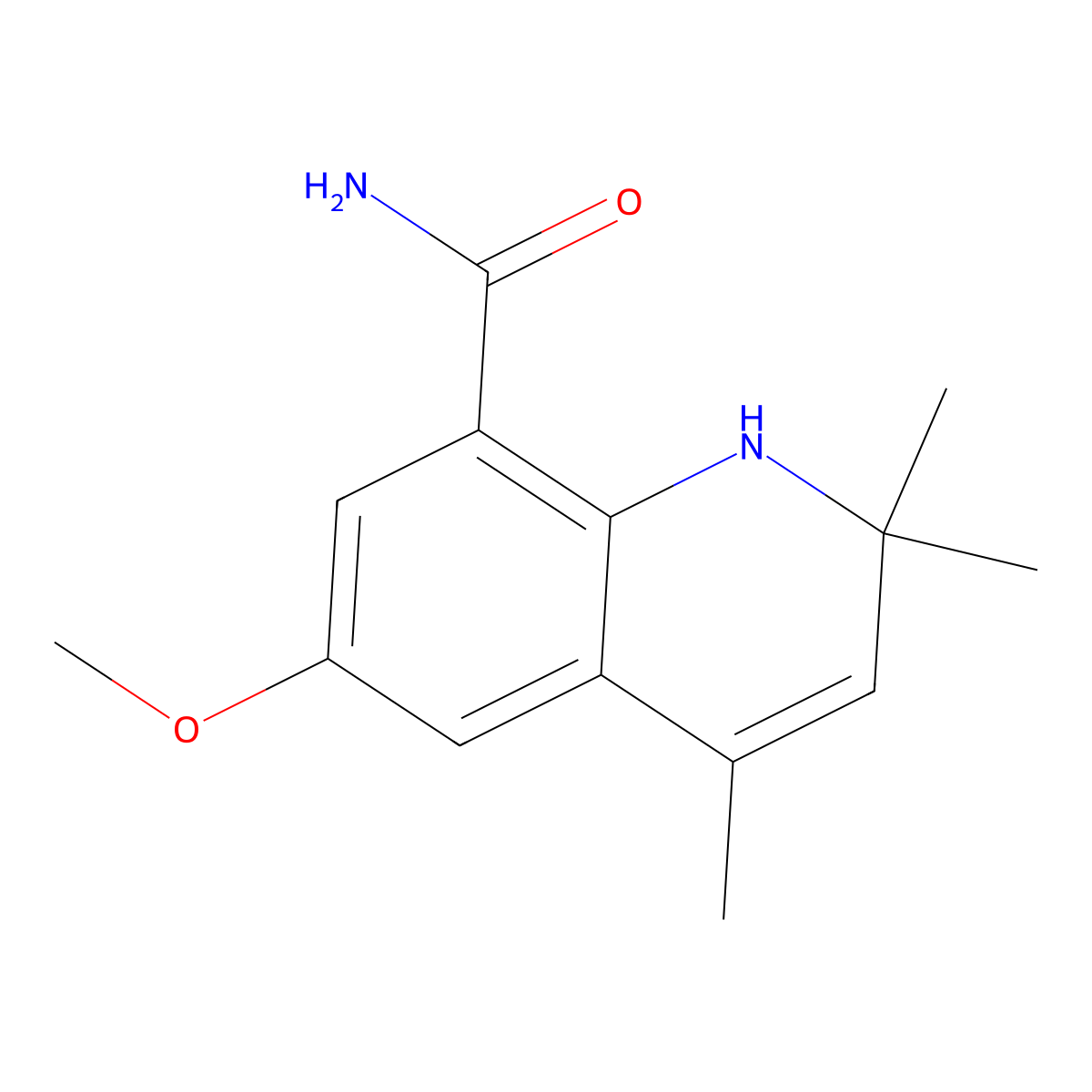6-Methoxy-2,2,4-trimethyl-1,2-dihydroquinoline-8-carboxamide molecular structure, CAS 2975260-32-1