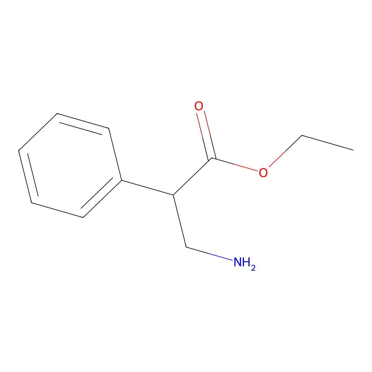Ethyl 3-amino-2-phenylpropanoate molecular structure, CAS 29754-00-5