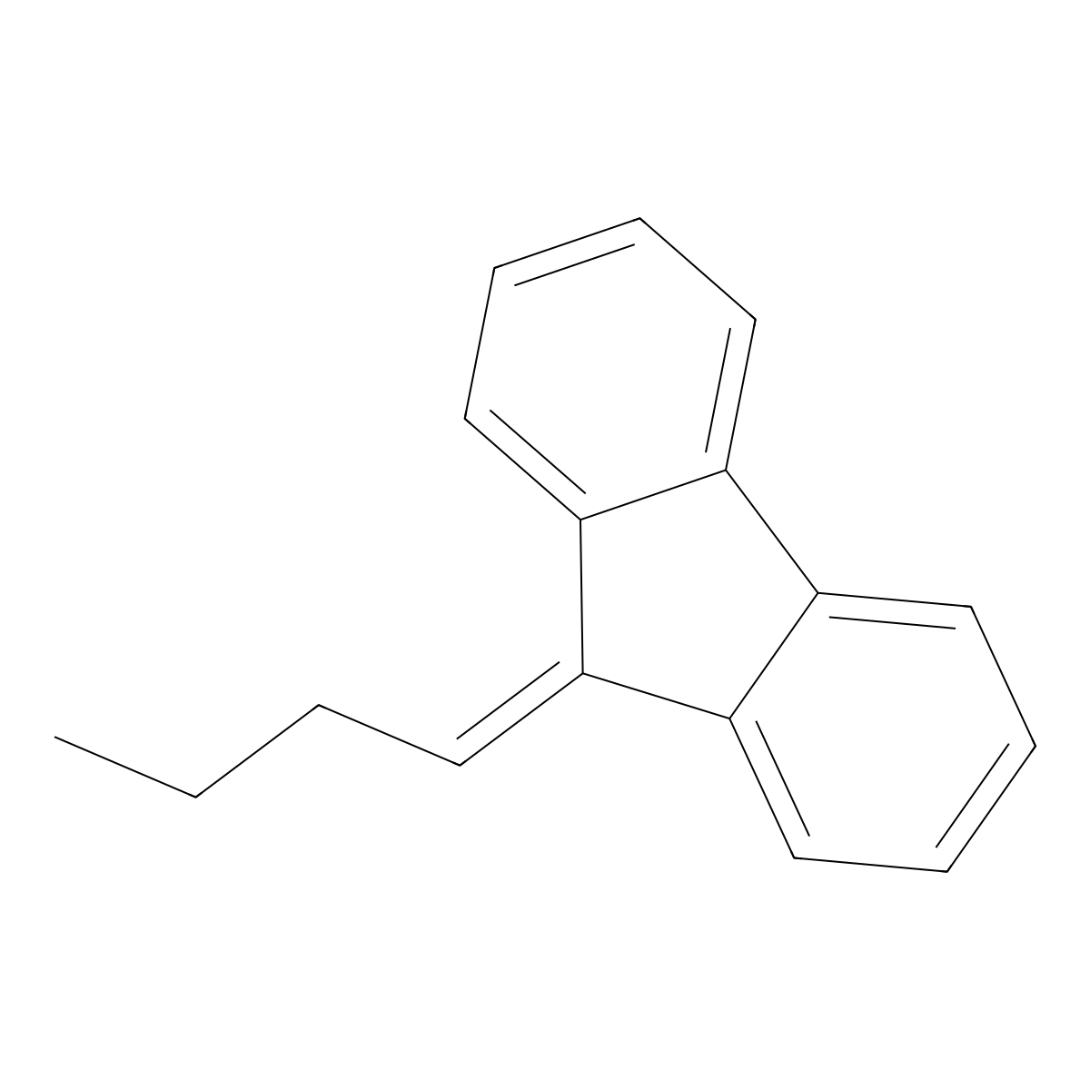 9-Butylidene-9H-fluorene molecular structure, CAS 29754-40-3