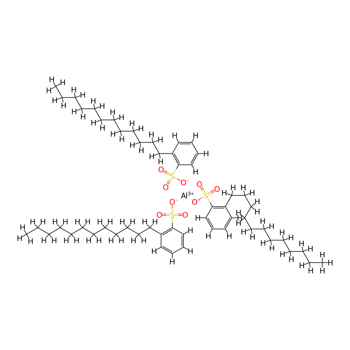 Benzenesulfonic acid, dodecyl-, aluminum salt (3:1) molecular structure, CAS 29756-98-7