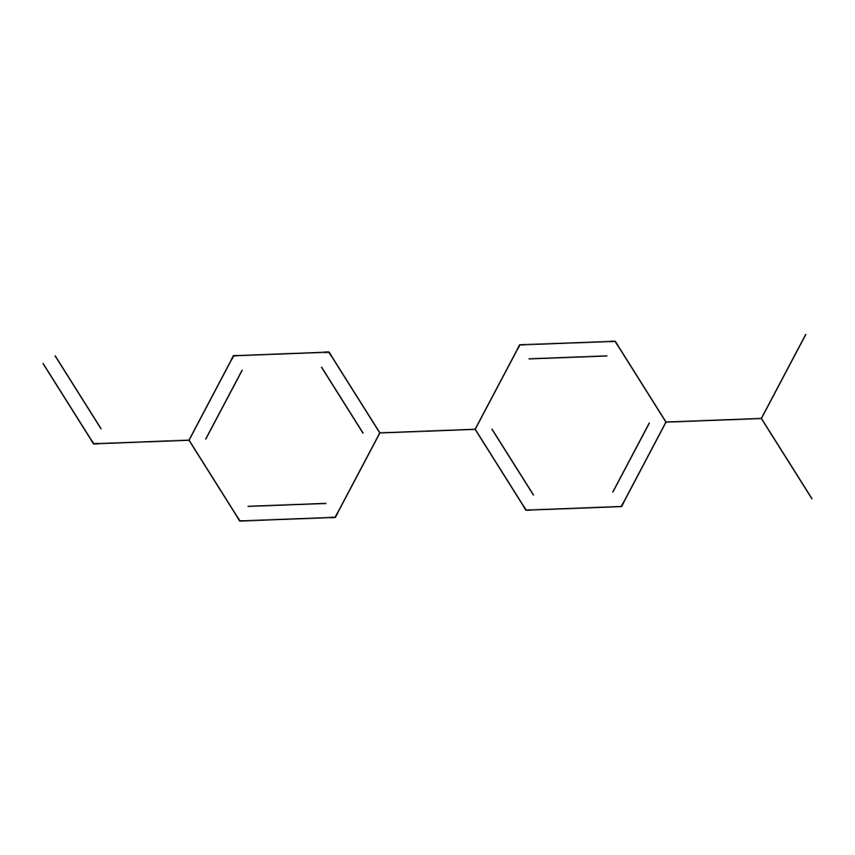 4-Isopropyl-4'-vinyl-1,1'-biphenyl molecular structure, CAS 29764-44-1