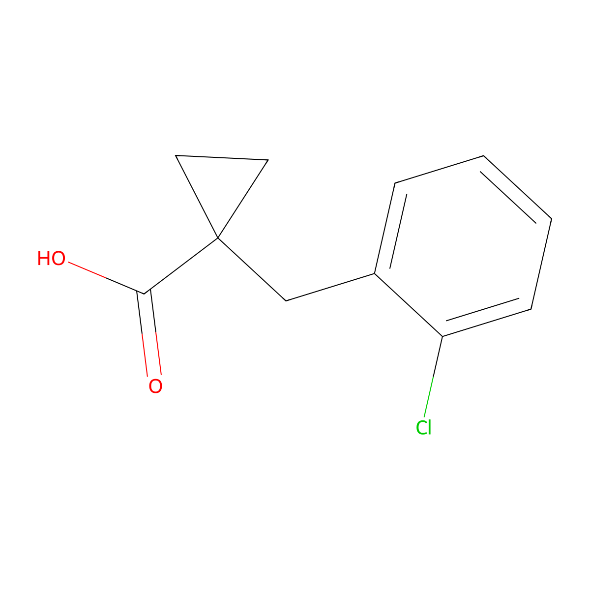 1-((2-Chlorophenyl)methyl)cyclopropane-1-carboxylic acid molecular structure, CAS 29765-39-7