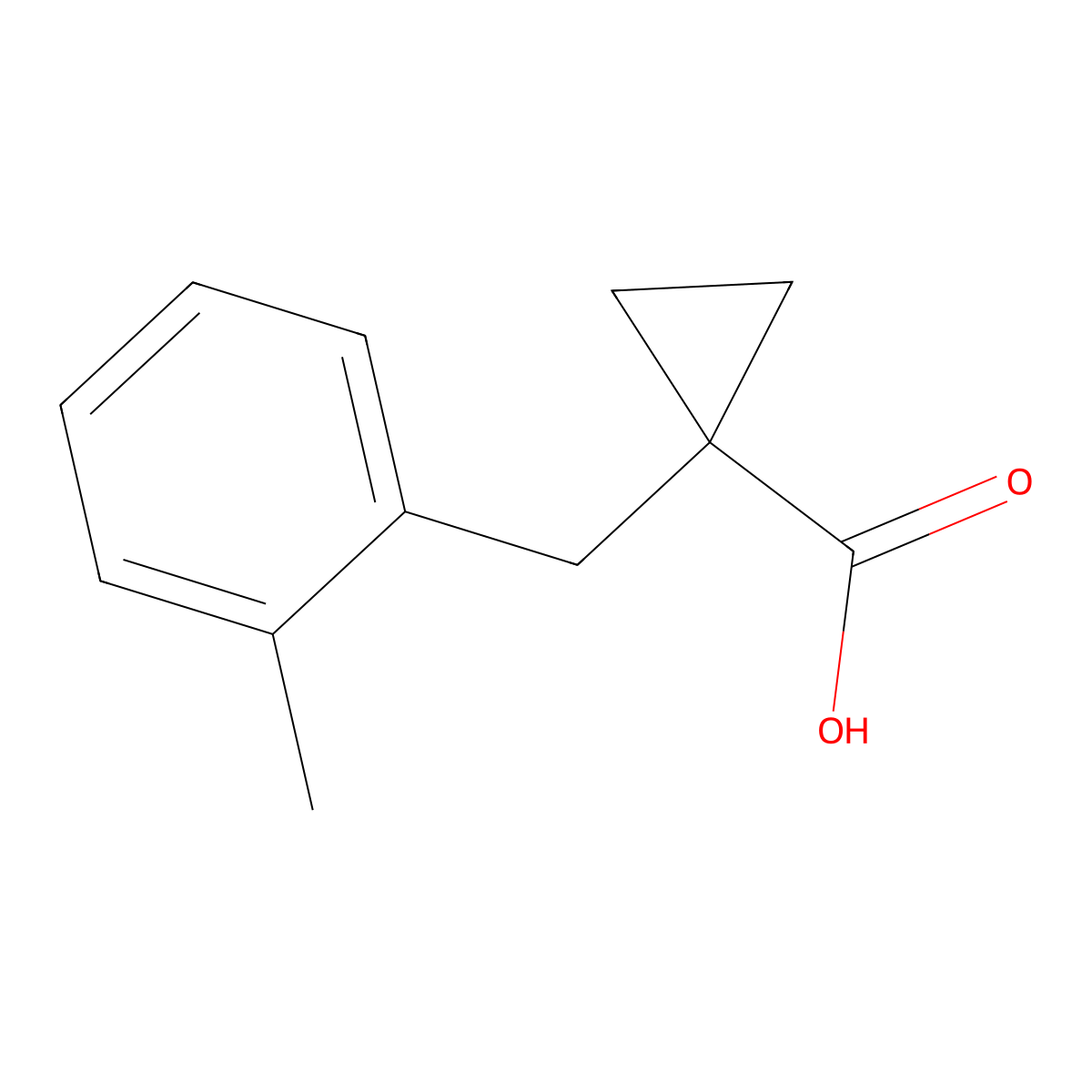 1-[(2-Methylphenyl)methyl]cyclopropane-1-carboxylic acid molecular structure, CAS 29765-40-0