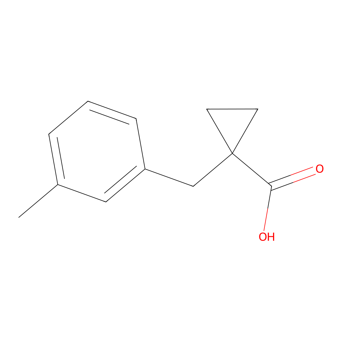 1-[(3-Methylphenyl)methyl]cyclopropane-1-carboxylic acid molecular structure, CAS 29765-43-3