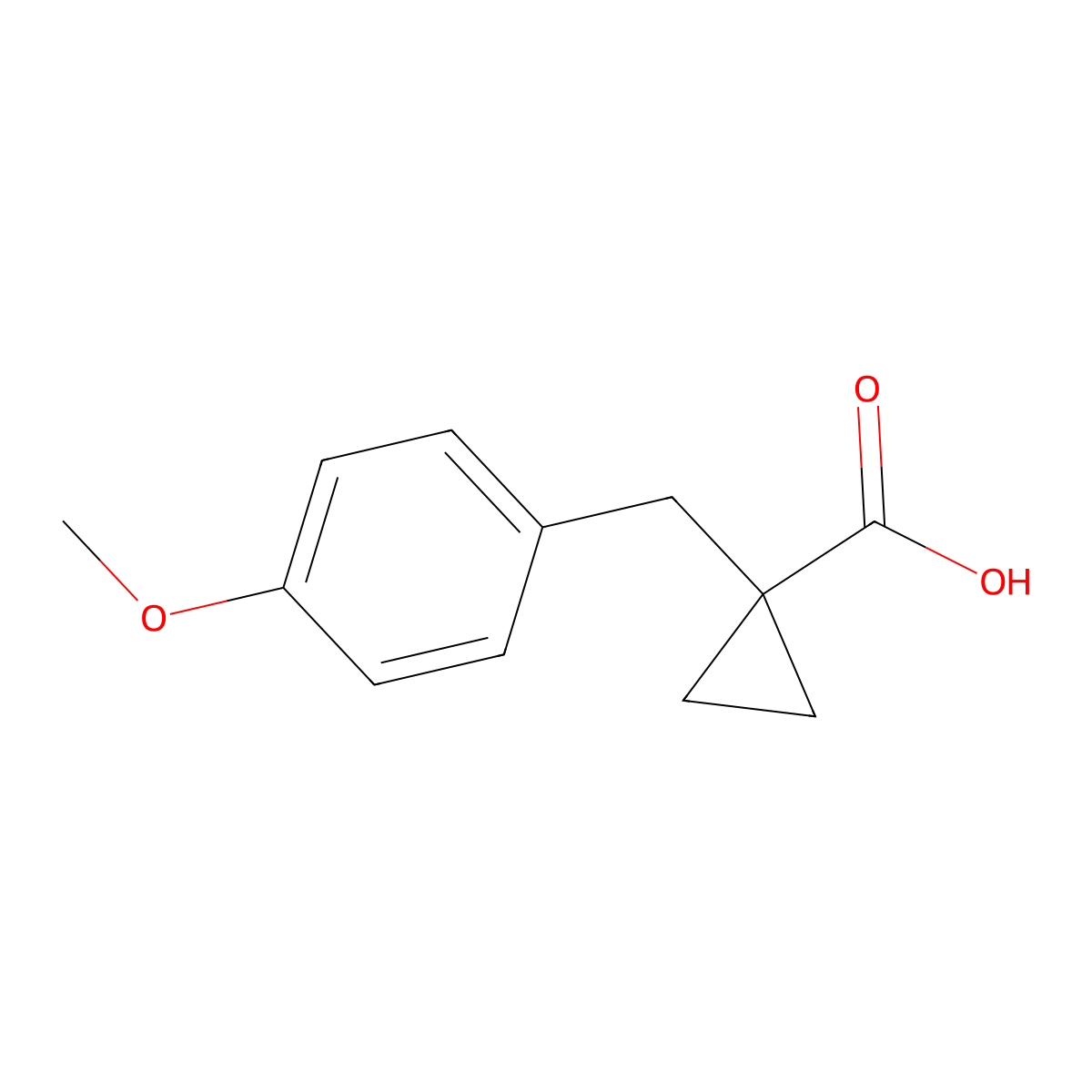 1-[(4-Methoxyphenyl)methyl]cyclopropane-1-carboxylic acid molecular structure, CAS 29765-47-7