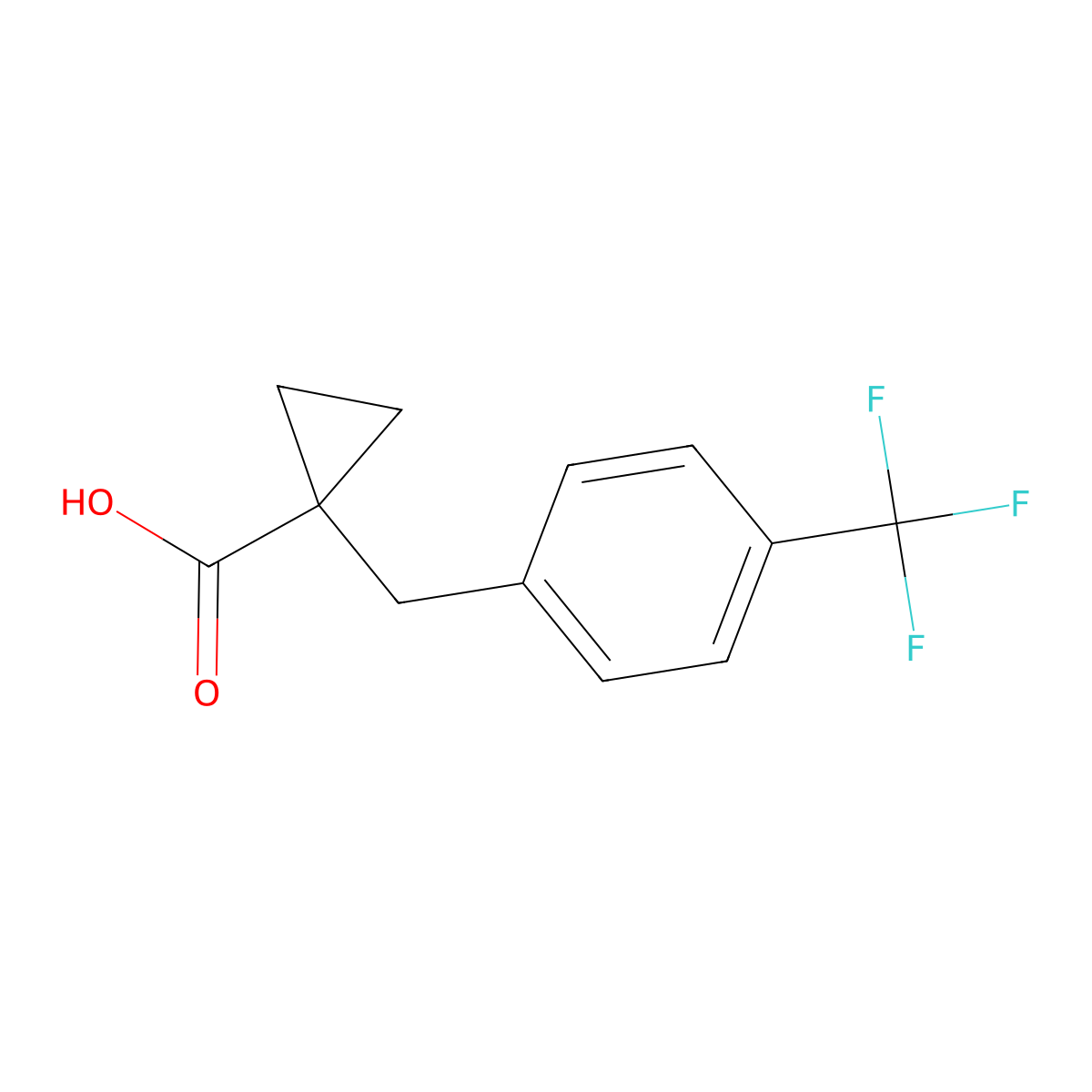 1-{[4-(Trifluoromethyl)phenyl]methyl}cyclopropane-1-carboxylic acid molecular structure, CAS 29765-48-8
