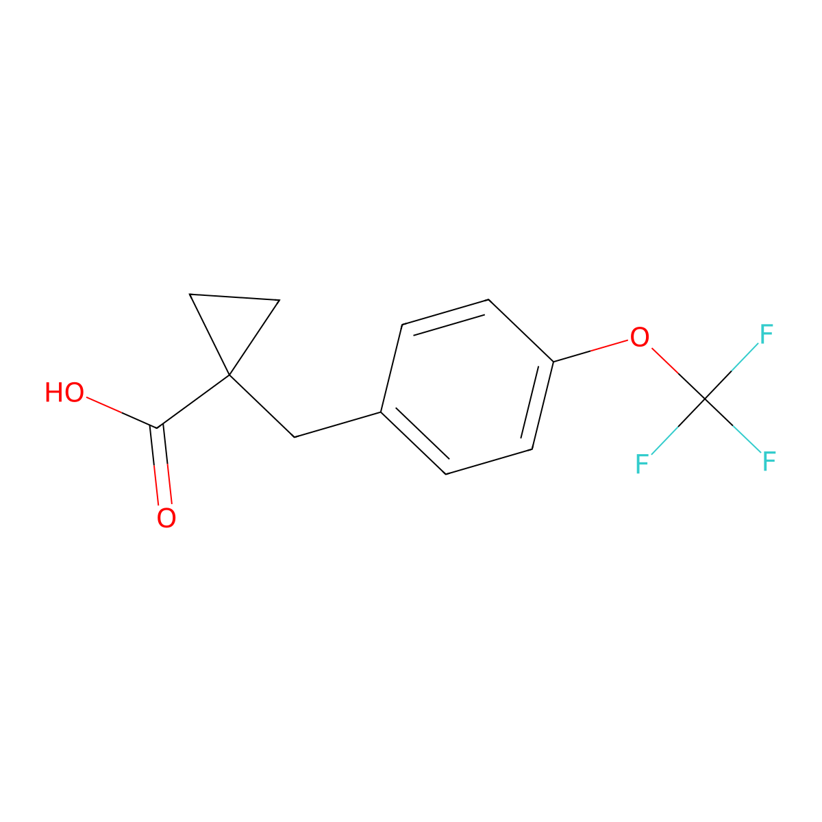 1-{[4-(Trifluoromethoxy)phenyl]methyl}cyclopropane-1-carboxylic acid molecular structure, CAS 29765-49-9