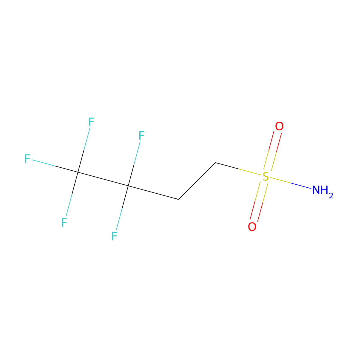 3,3,4,4,4-Pentafluorobutane-1-sulfonamide molecular structure, CAS 29765-92-2