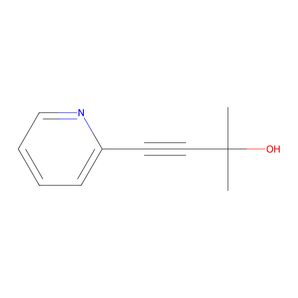 2-Methyl-4-(pyridin-2-yl)but-3-yn-2-ol molecular structure, CAS 29767-97-3