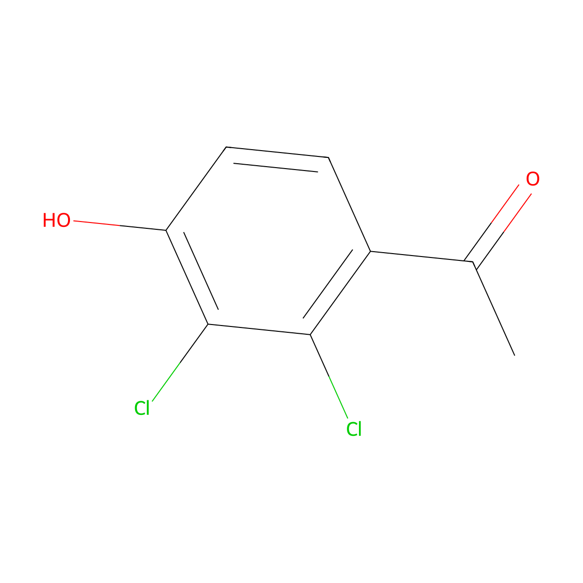 2',3'-Dichloro-4'-hydroxyacetophenone molecular structure, CAS 2977-53-9
