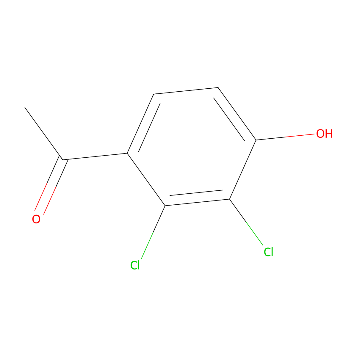 2',3'-Dichloro-4'-hydroxyacetophenone molecular structure, CAS 2977-53-9