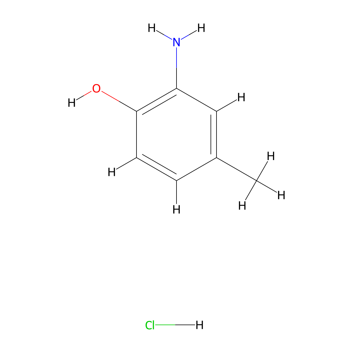 2-Aminop-cresol hydrochloride molecular structure, CAS 2977-71-1