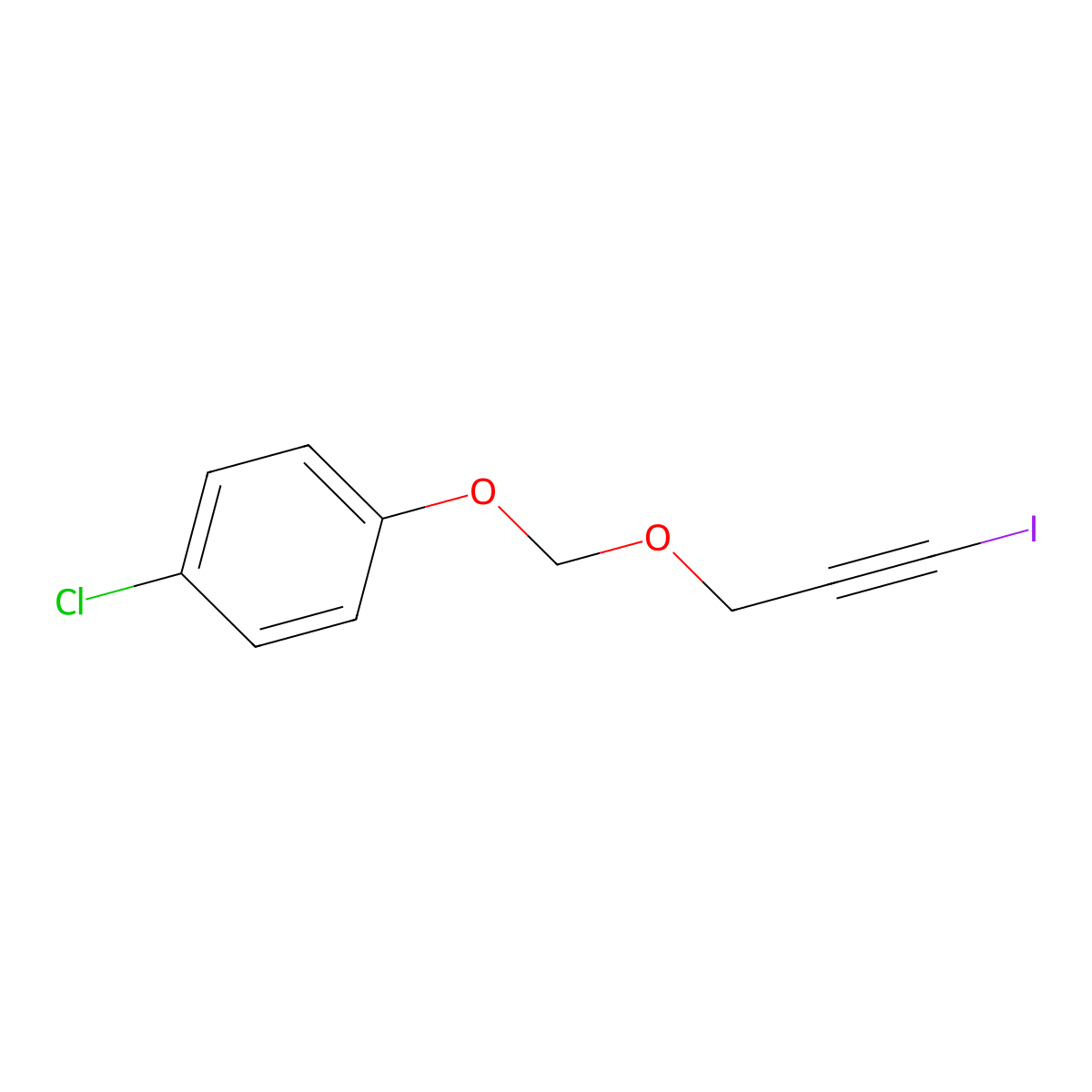 1-Chloro-4-(((3-iodo-2-propynyl)oxy)methoxy)benzene molecular structure, CAS 29772-02-9