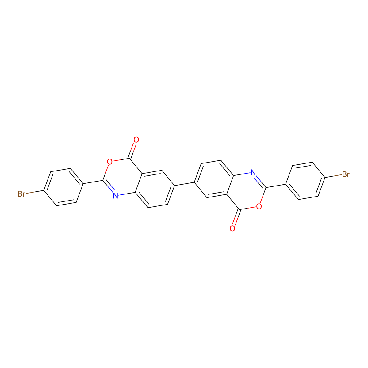 2-(4-Bromophenyl)-6-[2-(4-bromophenyl)-4-oxo-3,1-benzoxazin-6-yl]-3,1-benzoxazin-4-one molecular structure, CAS 297742-77-9