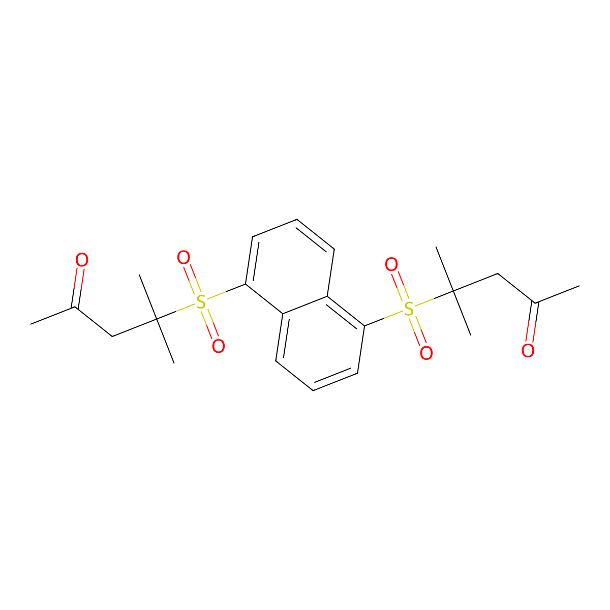 4-Methyl-4-[5-(2-methyl-4-oxopentan-2-yl)sulfonylnaphthalen-1-yl]sulfonylpentan-2-one molecular structure, CAS 297742-93-9