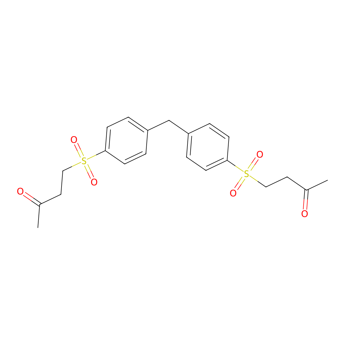 4-[4-[[4-(3-Oxobutylsulfonyl)phenyl]methyl]phenyl]sulfonylbutan-2-one molecular structure, CAS 297742-95-1