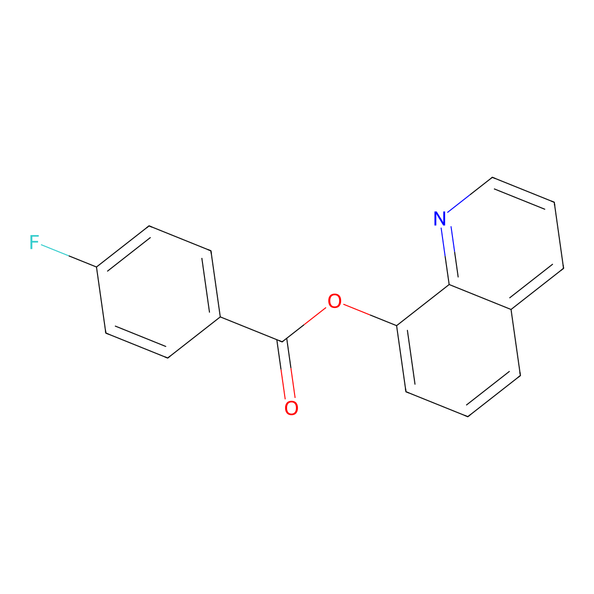 Quinolin-8-yl 4-fluorobenzoate molecular structure, CAS 297743-06-7