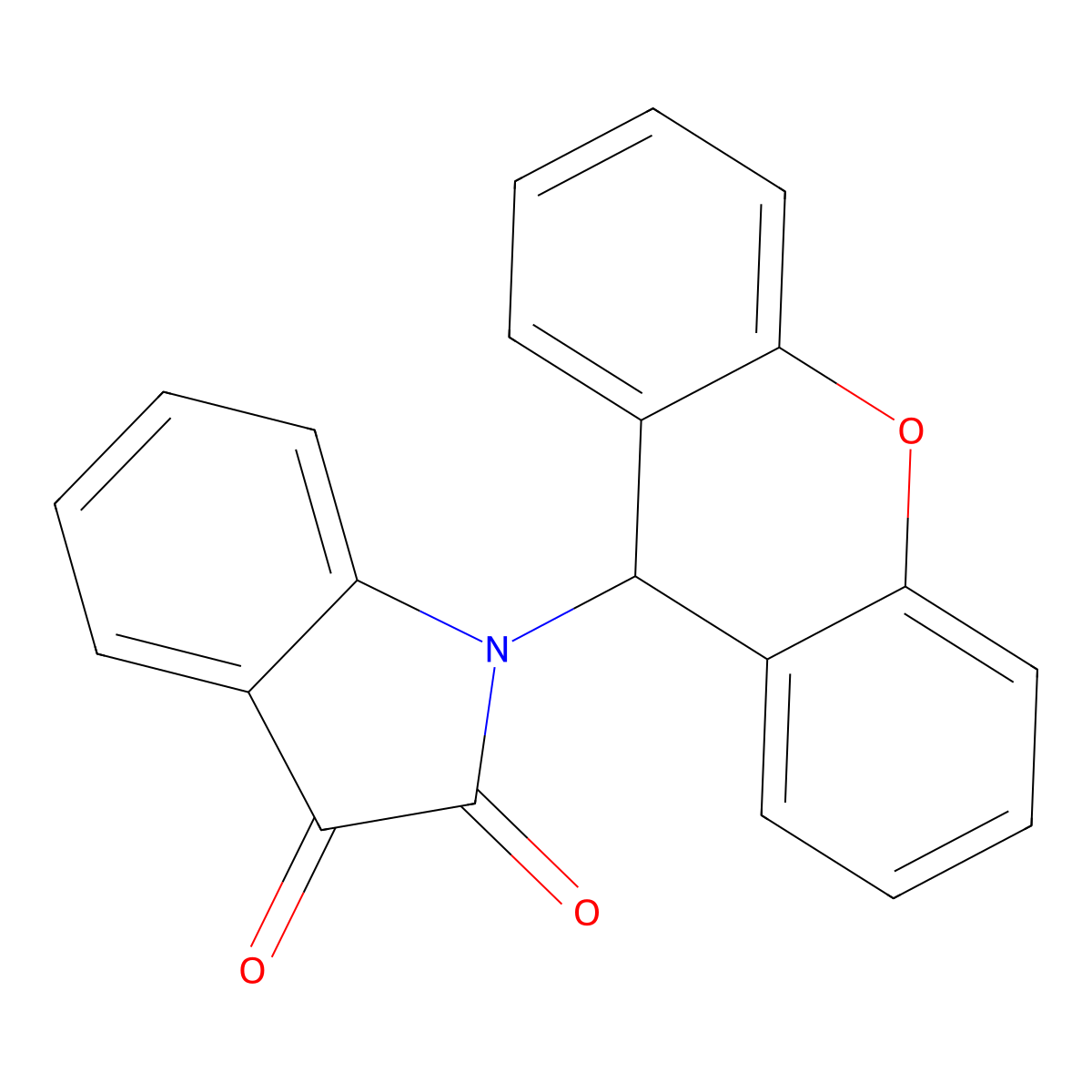 1-(9H-xanthen-9-yl)-1H-indole-2,3-dione molecular structure, CAS 297743-10-3
