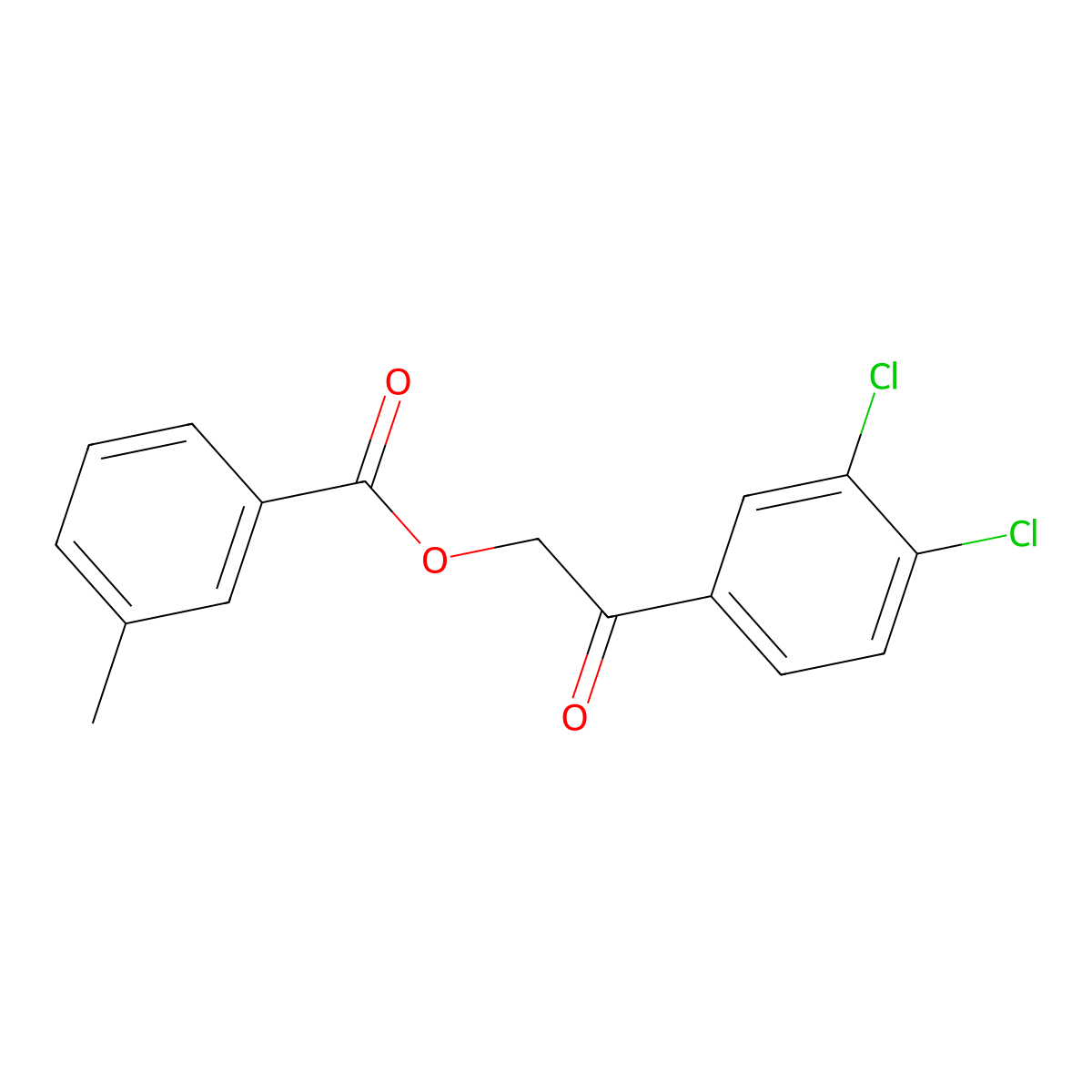 2-(3,4-Dichlorophenyl)-2-oxoethyl 3-methylbenzoate molecular structure, CAS 297743-17-0
