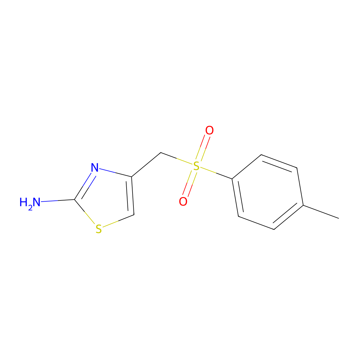 4-(Toluene-4-sulfonylmethyl)-thiazol-2-ylamine molecular structure, CAS 297743-27-2