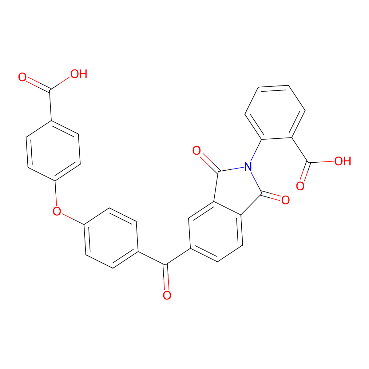 2-(5-{[4-(4-carboxyphenoxy)phenyl]carbonyl}-1,3-dioxo-1,3-dihydro-2H-isoindol-2-yl)benzoic acid molecular structure, CAS 297743-40-9