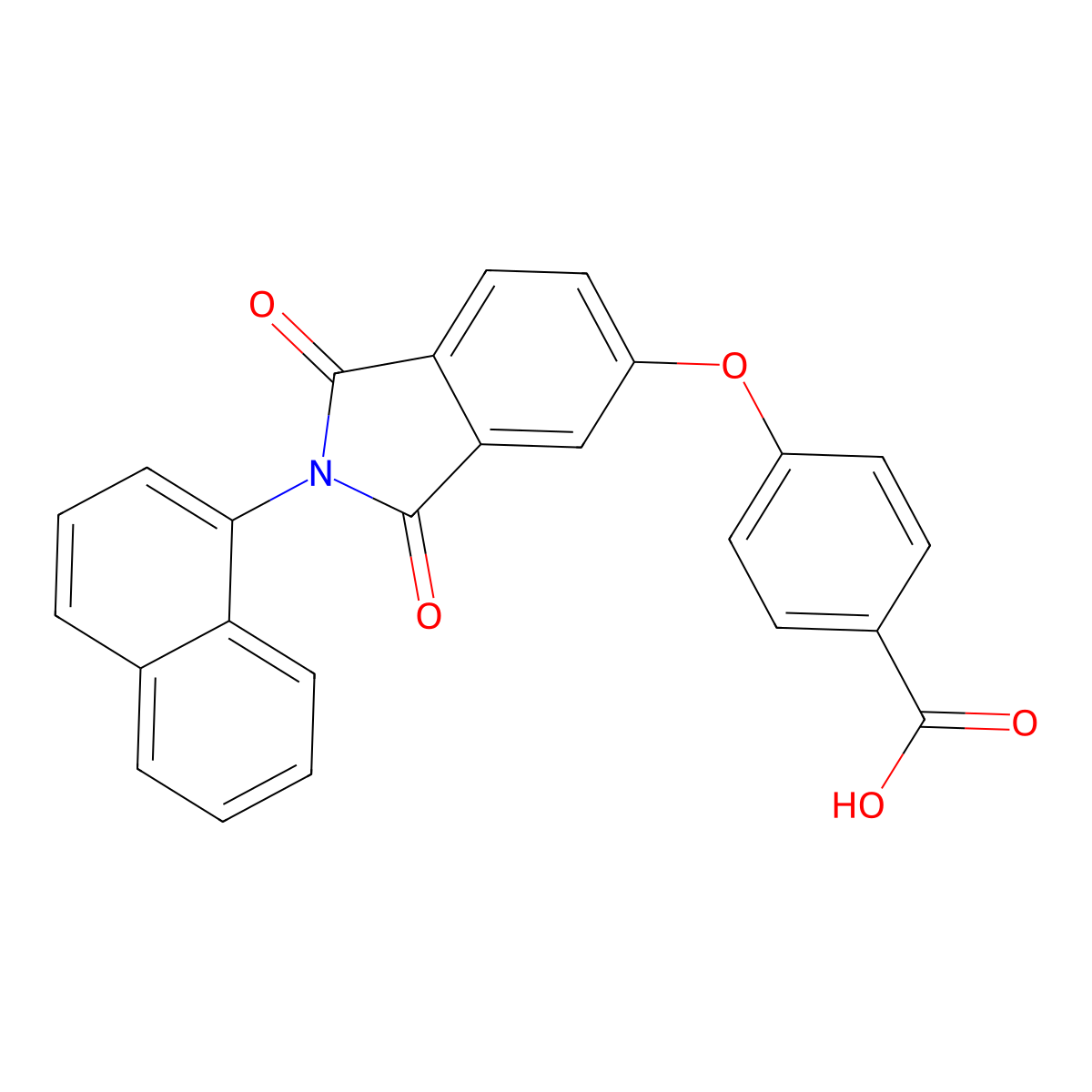 4-{[2-(naphthalen-1-yl)-1,3-dioxo-2,3-dihydro-1H-isoindol-5-yl]oxy}benzoic acid molecular structure, CAS 297743-42-1
