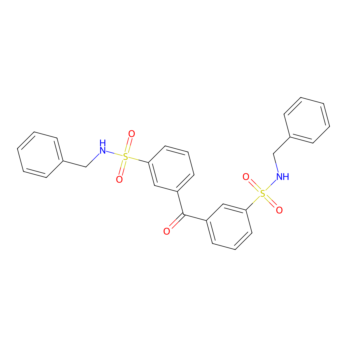 N-benzyl-3-[3-(benzylsulfamoyl)benzoyl]benzenesulfonamide molecular structure, CAS 297743-52-3