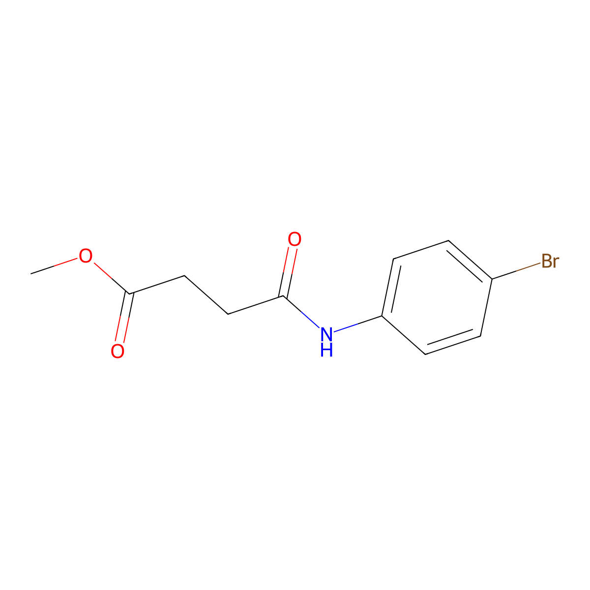 Methyl 4-(4-bromoanilino)-4-oxobutanoate molecular structure, CAS 297744-07-1