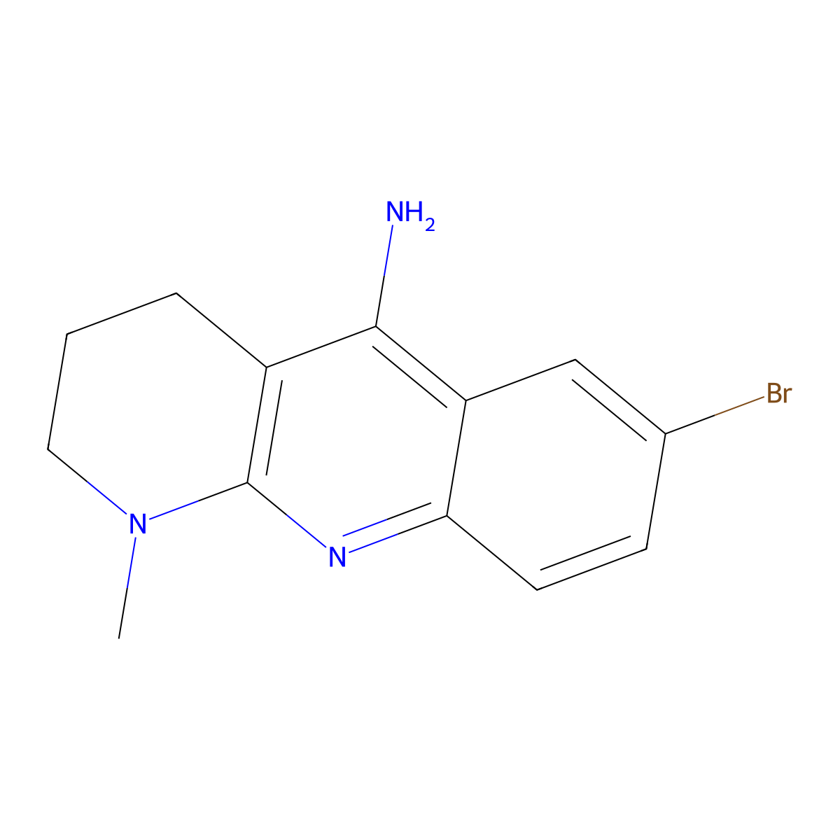 7-bromo-1-methyl-3,4-dihydro-2H-benzo[b][1,8]naphthyridin-5-amine molecular structure, CAS 297757-54-1