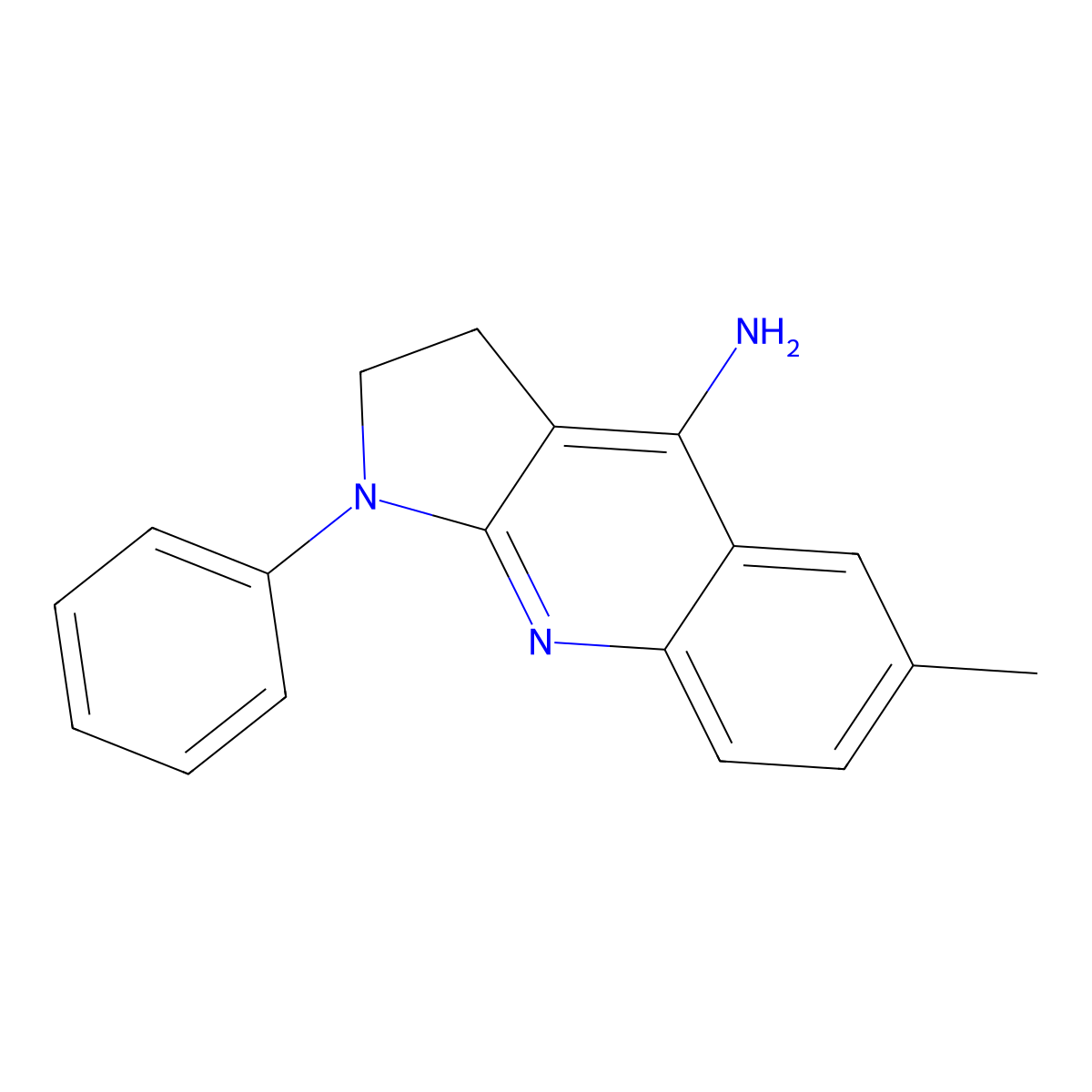 6-Methyl-1-phenyl-2,3-dihydropyrrolo[2,3-b]quinolin-4-amine molecular structure, CAS 297757-72-3