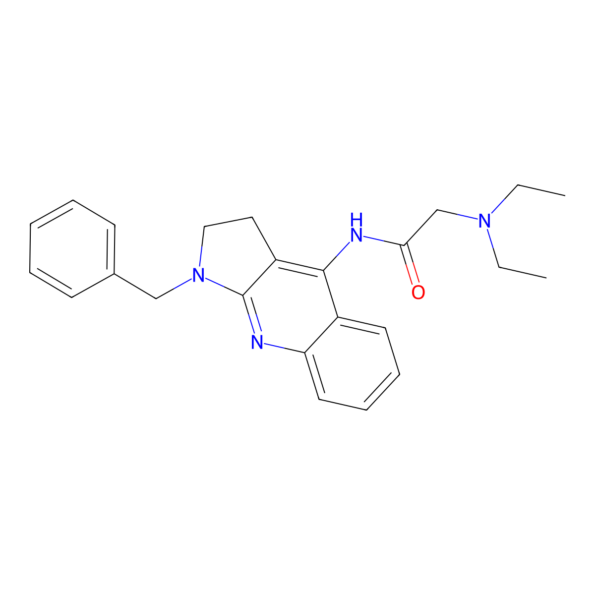 N-(1-benzyl-2,3-dihydropyrrolo[2,3-b]quinolin-4-yl)-2-(diethylamino)acetamide molecular structure, CAS 297759-15-0