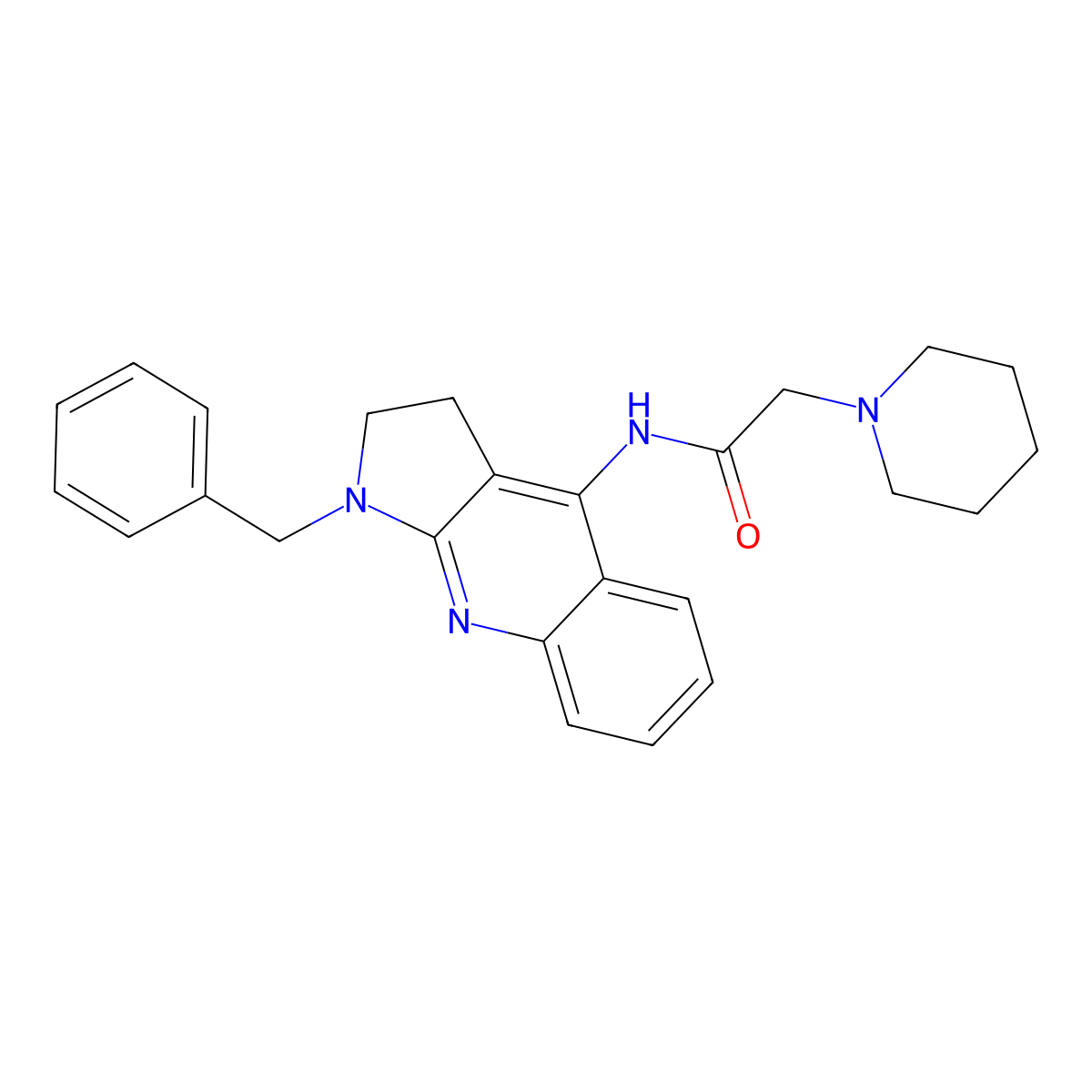 N-(1-benzyl-2,3-dihydropyrrolo[2,3-b]quinolin-4-yl)-2-piperidin-1-ylacetamide molecular structure, CAS 297759-17-2
